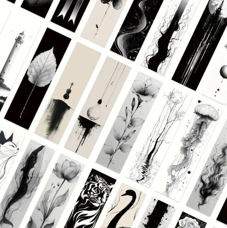 Classy Black & White Bookmarks