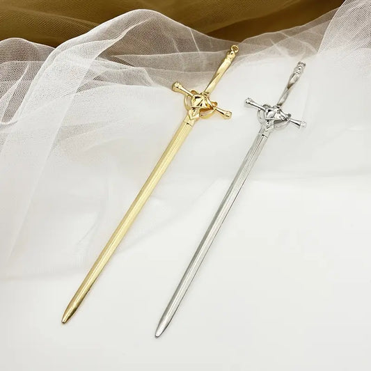 Fantasy Metal Sword Hairpins, Elegant for Updos, or Suitable for Daily