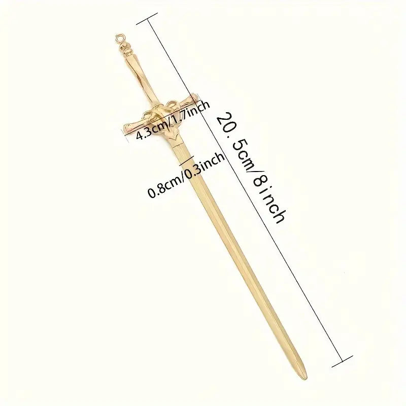 Fantasy Metal Sword Hairpins, Elegant for Updos, or Suitable for Daily